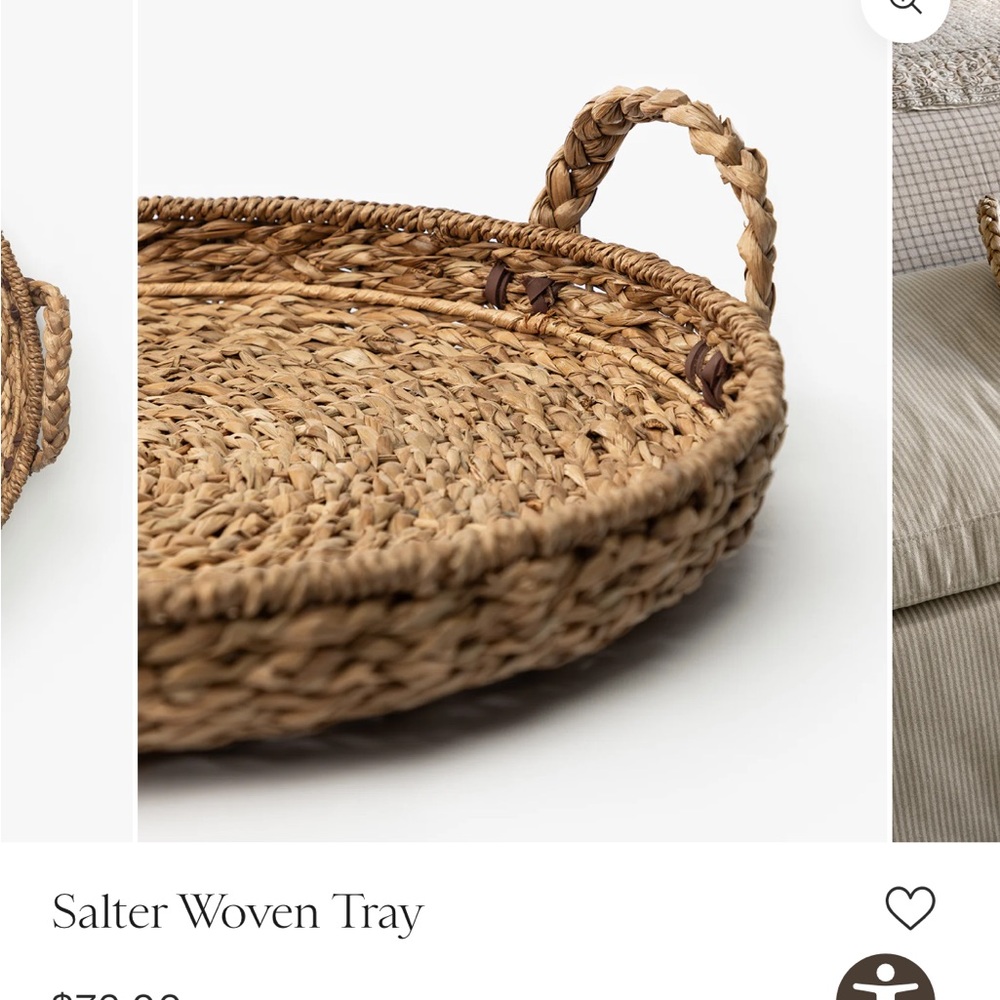 Woven Tray - Natural Brown Salter Woven Tray McGee and Co. - Picture 2 of 7